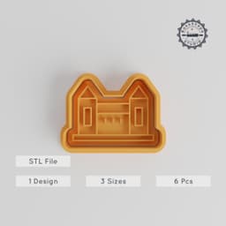 Building Shape Cutter & Stamp Set, Cookie & Fondant Tool, Includes 3 Sizes, Versatile Skyscraper, Hotel, Mansion Designs PRODUCT_5459 3d model
