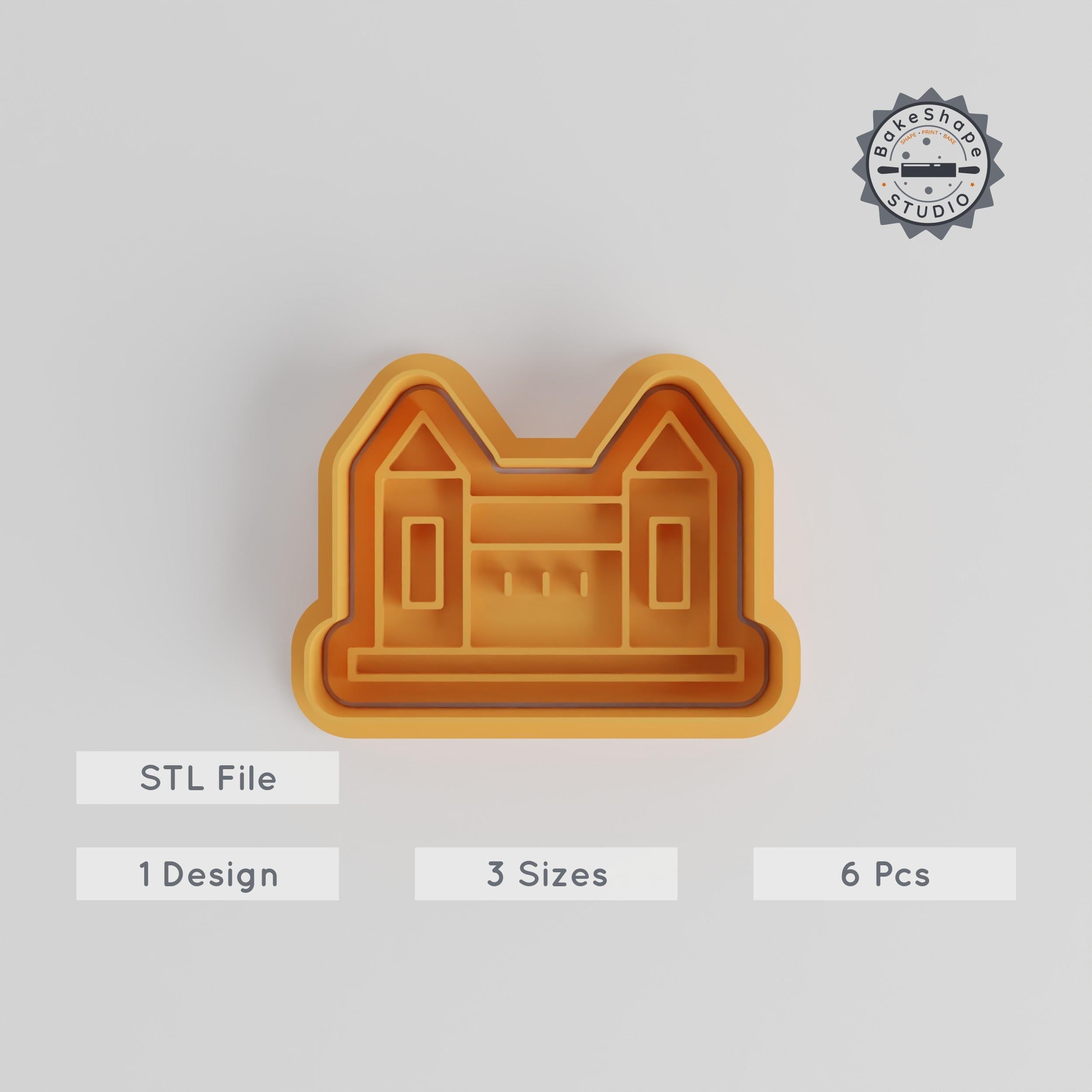 Building Shape Cutter & Stamp Set, Cookie & Fondant Tool, Includes 3 Sizes, Versatile Skyscraper, Hotel, Mansion Designs PRODUCT_5459 3d model