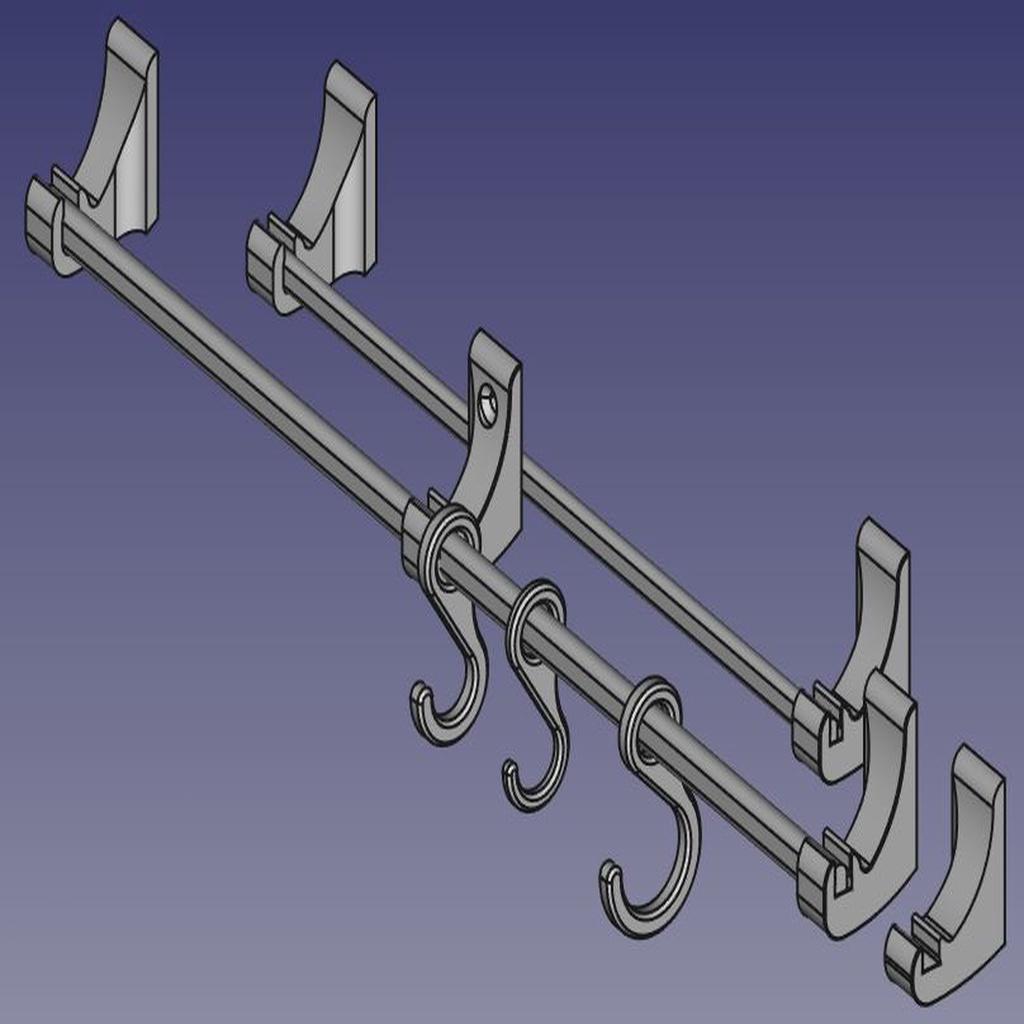 Wall hanger system 3d model