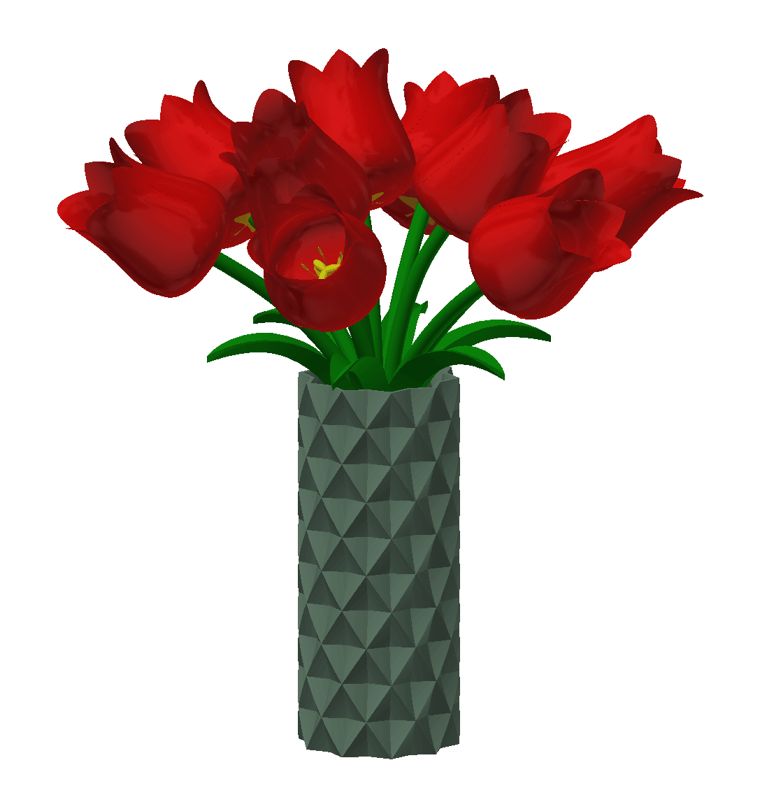Decorative flower plant vase 3d model