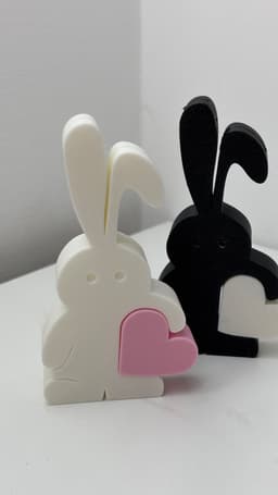 Valentine's Day Bunny Holding Heart - 3D Printable Gift 3d model