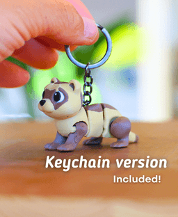 Furry Ferret - Articulated Fidget Ferret 3d model