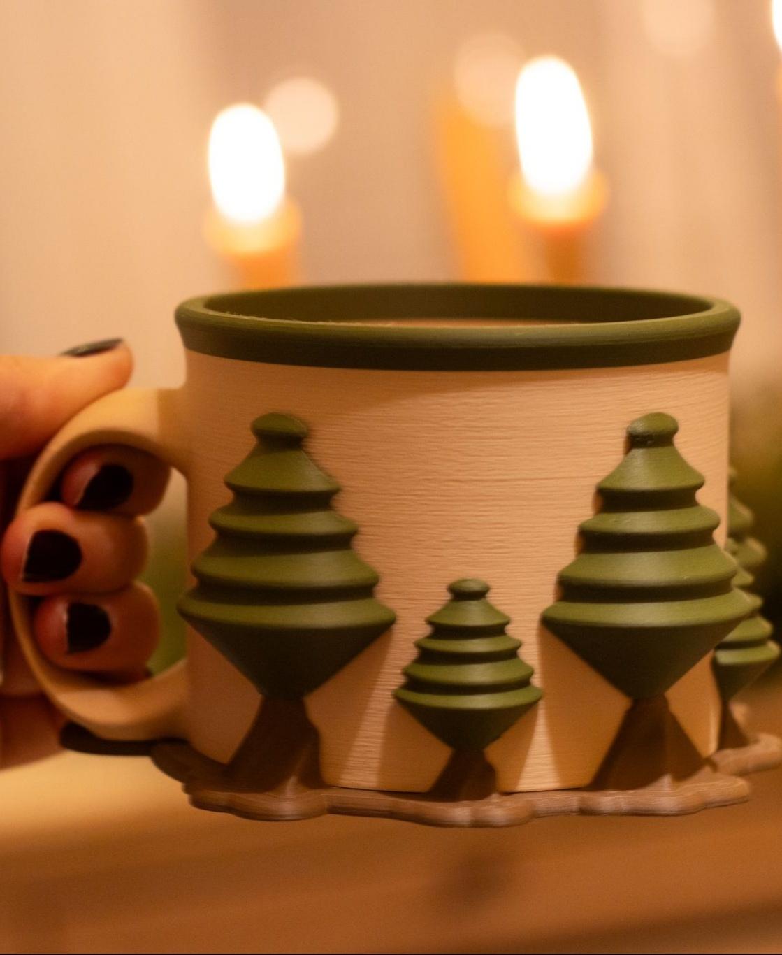 Mug with trees 3d model