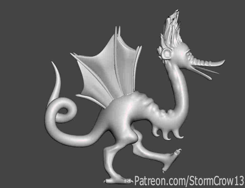 I don't Know. A Dragon? I guess? from Medieval Manuscript 3d model