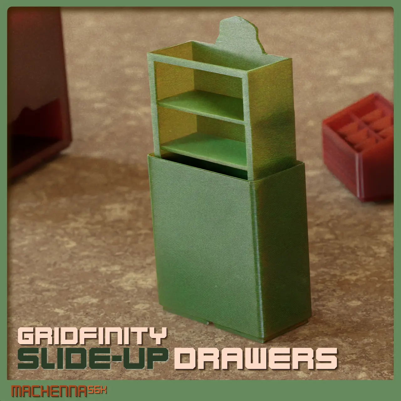 Gridfinity | Slide-Up Drawer 3d model