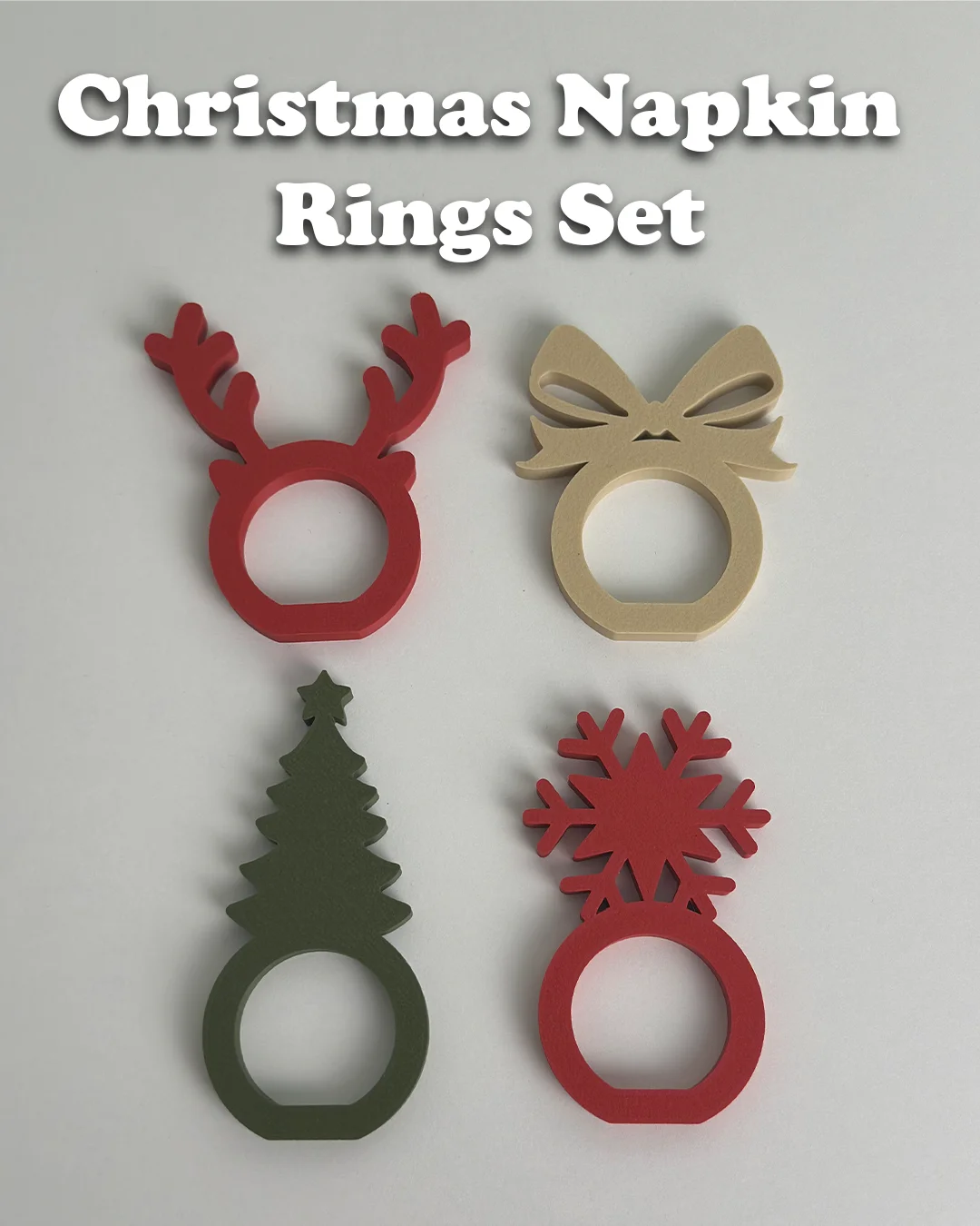 Christmas Napkin Rings Set 3d model