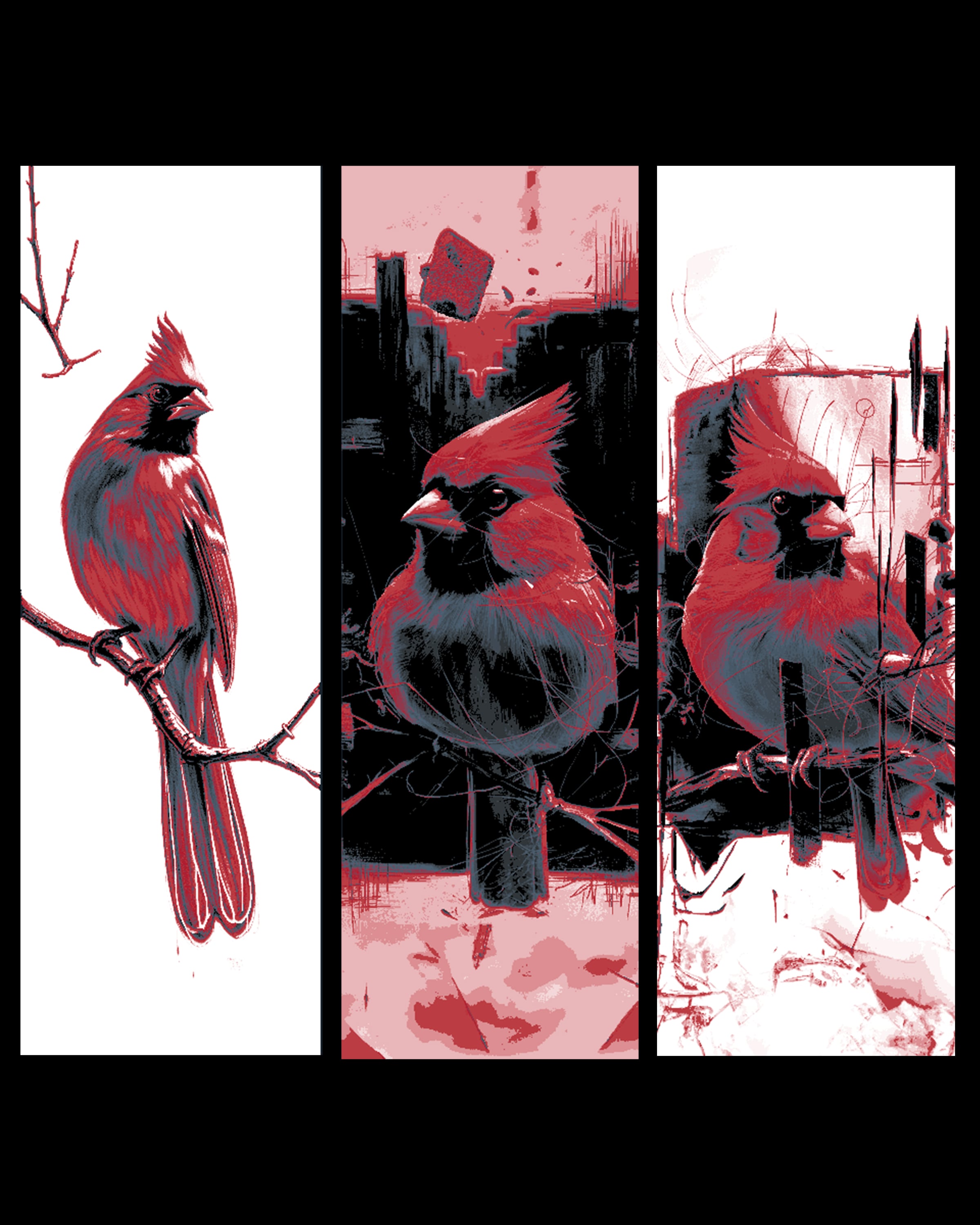 The artistic beauty of the fair cardinal - set of bookmarks 3d model