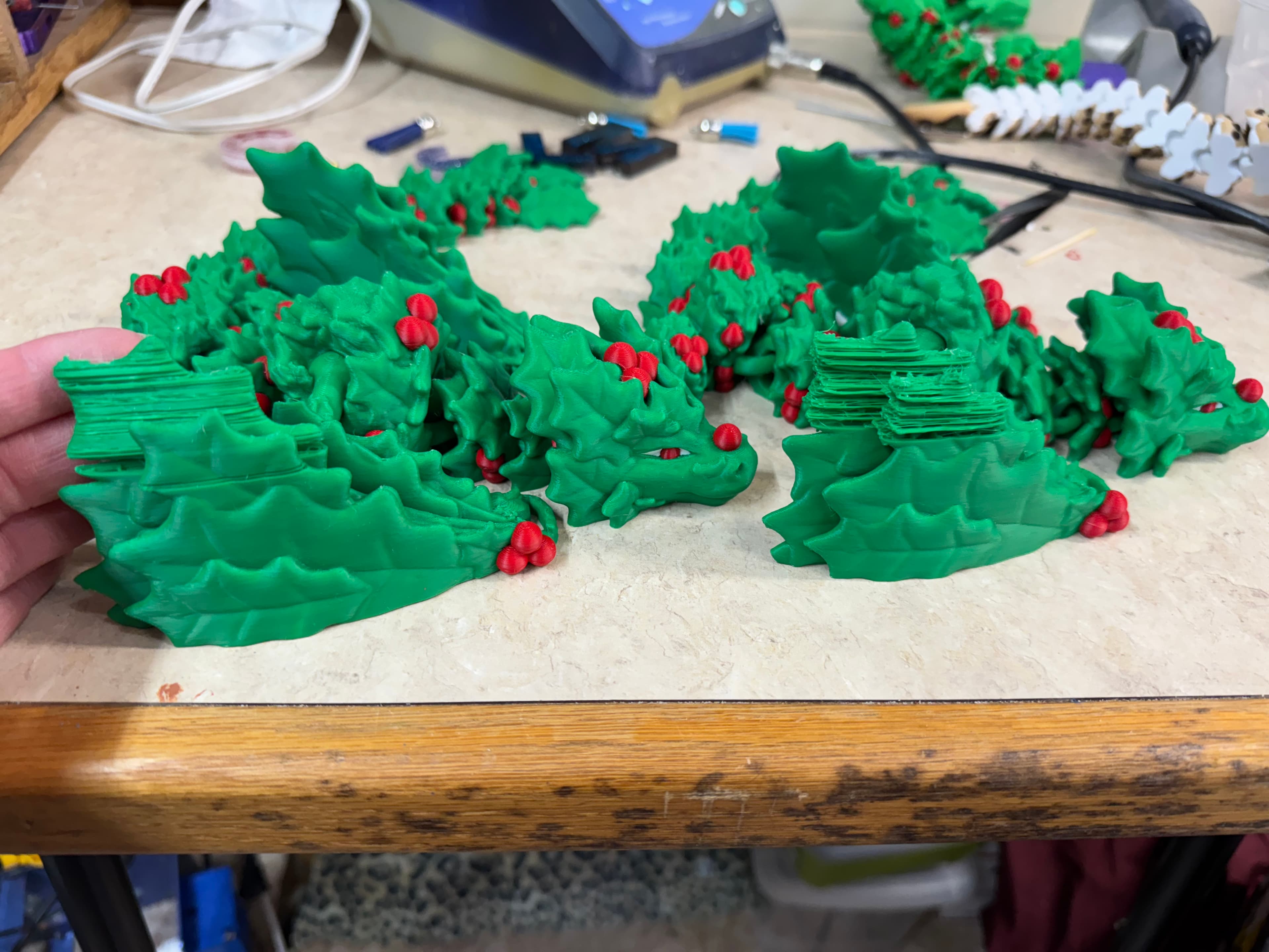 I have printed 2 adult Holly dragons. One on left was first, right second after I redownloaded the file. It fails on the left wing in same spot each time. Has anyone else had this problem?