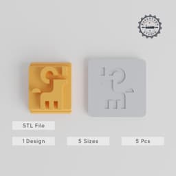 Goat Stamp Tile Collection, 5 Sizes 20-40mm, Perfect for Clay, Cookies & Fondant PRODUCT_2672 3d model