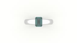 Emerald Cut Solitaire Ring FREE 3d model