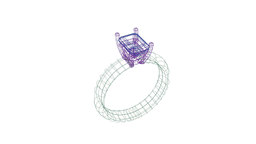 Emerald Cut Solitaire Ring FREE 3d model