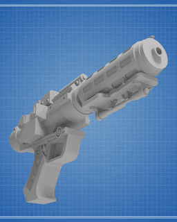 DT-57 Annihilator Heavy Blaster Pistol - Star Wars 3d model
