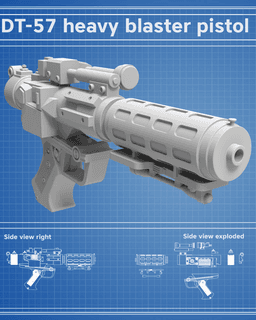 DT-57 Annihilator Heavy Blaster Pistol - Star Wars 3d model