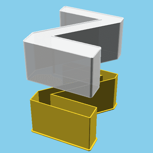 LATIN CAPITAL LETTER Z, nestable box (v1) 3d model