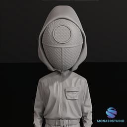 Squid Game Guard – 3D STL Model Set with Base (Circle, Square, Triangle) 3d model