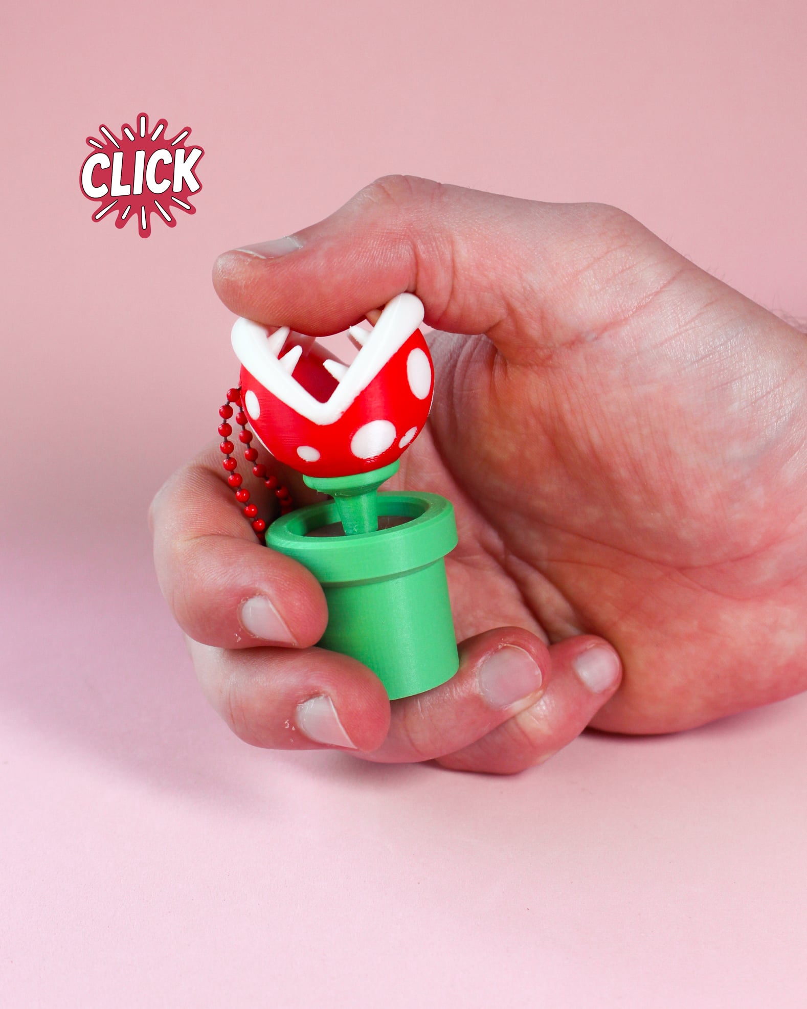 Piranha Plant Fidget Clicker Keychain 3d model