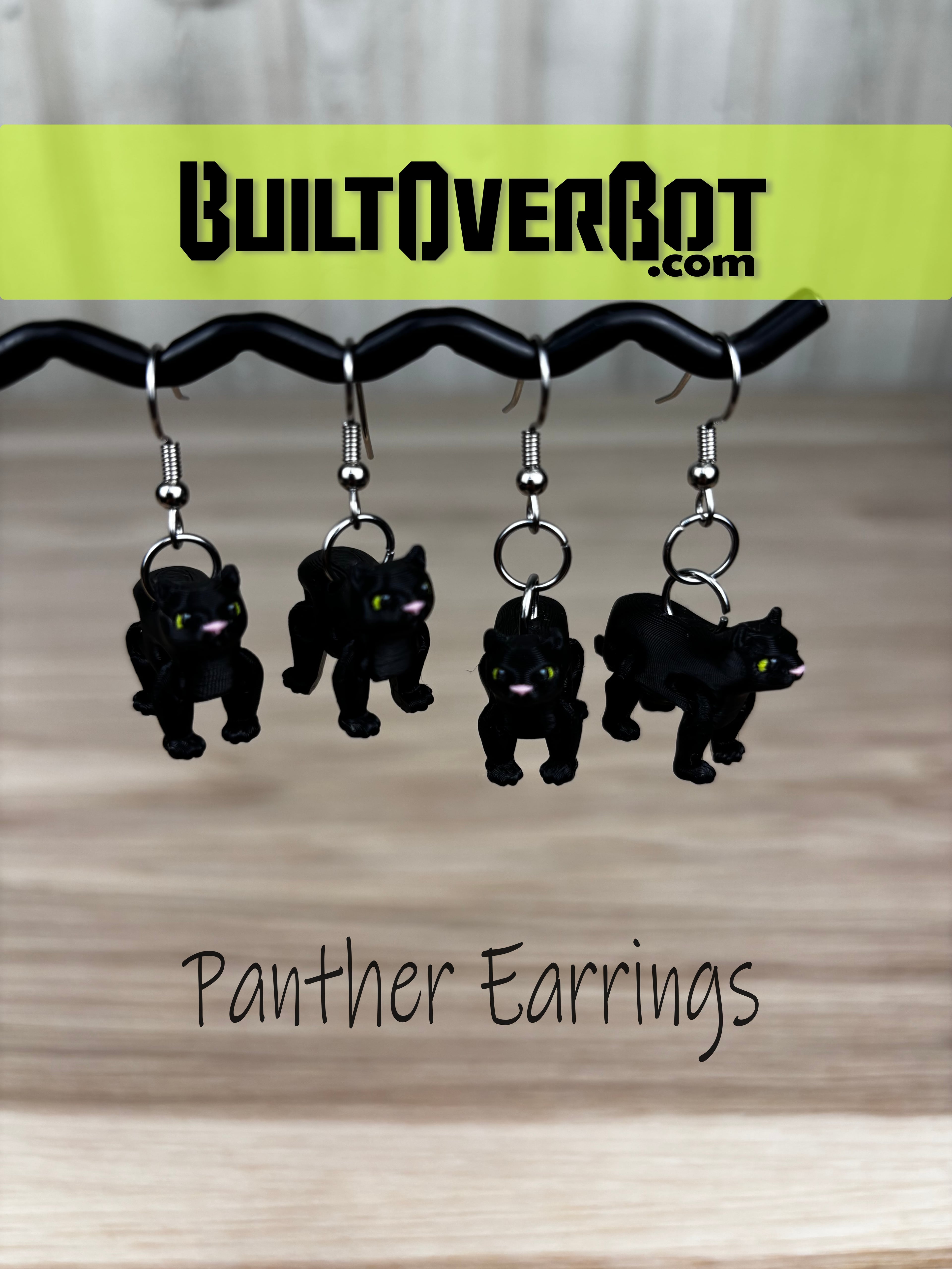 Panther Earrings 3d model