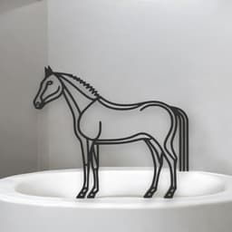 Horse Line Art - Desktop Line Art 3d model