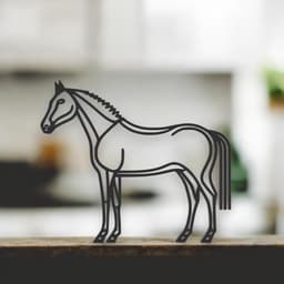 Horse Line Art - Desktop Line Art 3d model