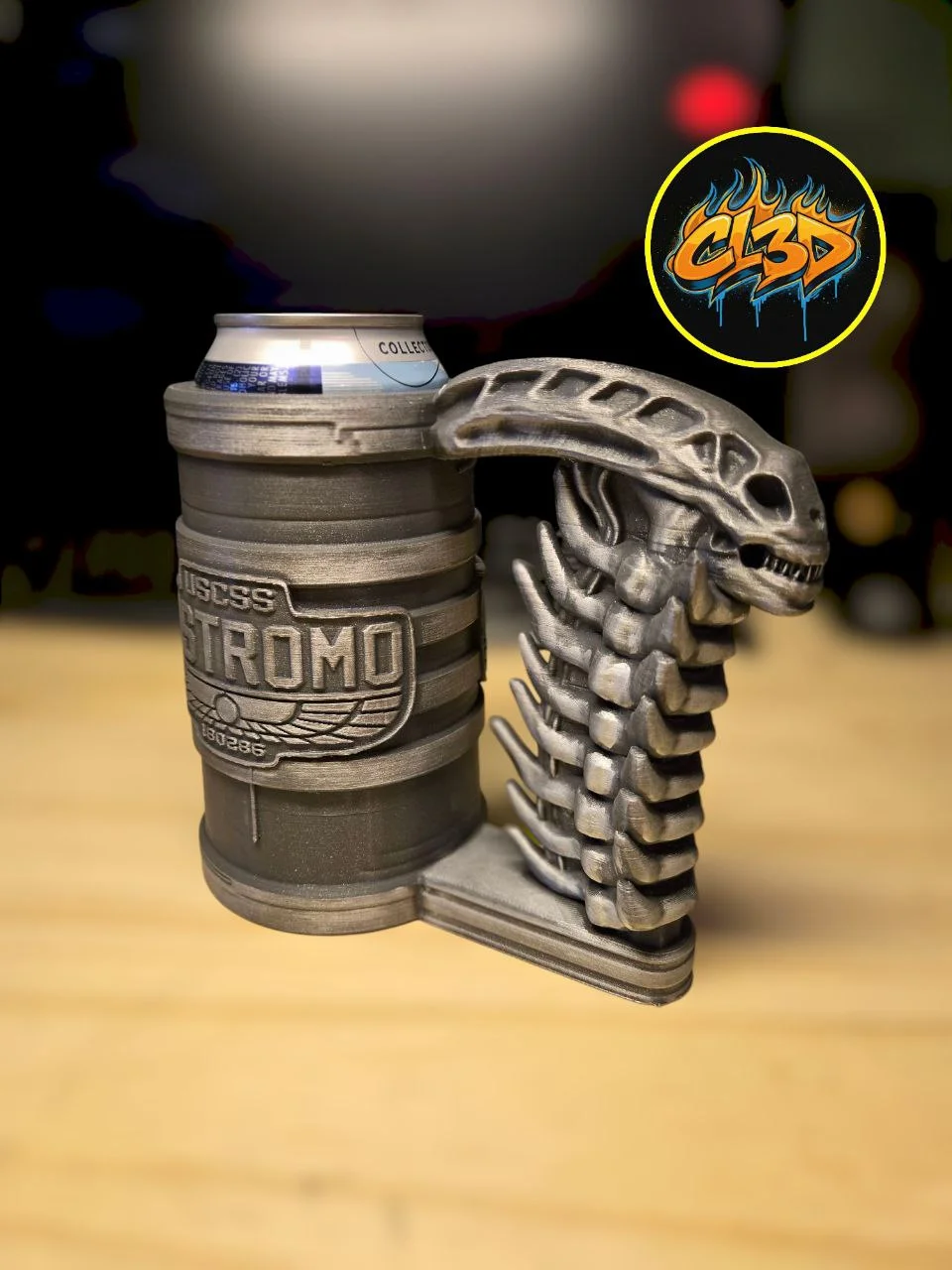 Nostromo Can Koozie with Xenomorph Handle 3d model