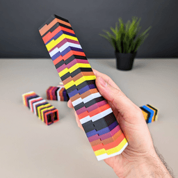 Purge Calibration Z-stacks for Bambu Lab and other single extruder multi-color 3D printers - 8-color purge calibration tower - 3d model
