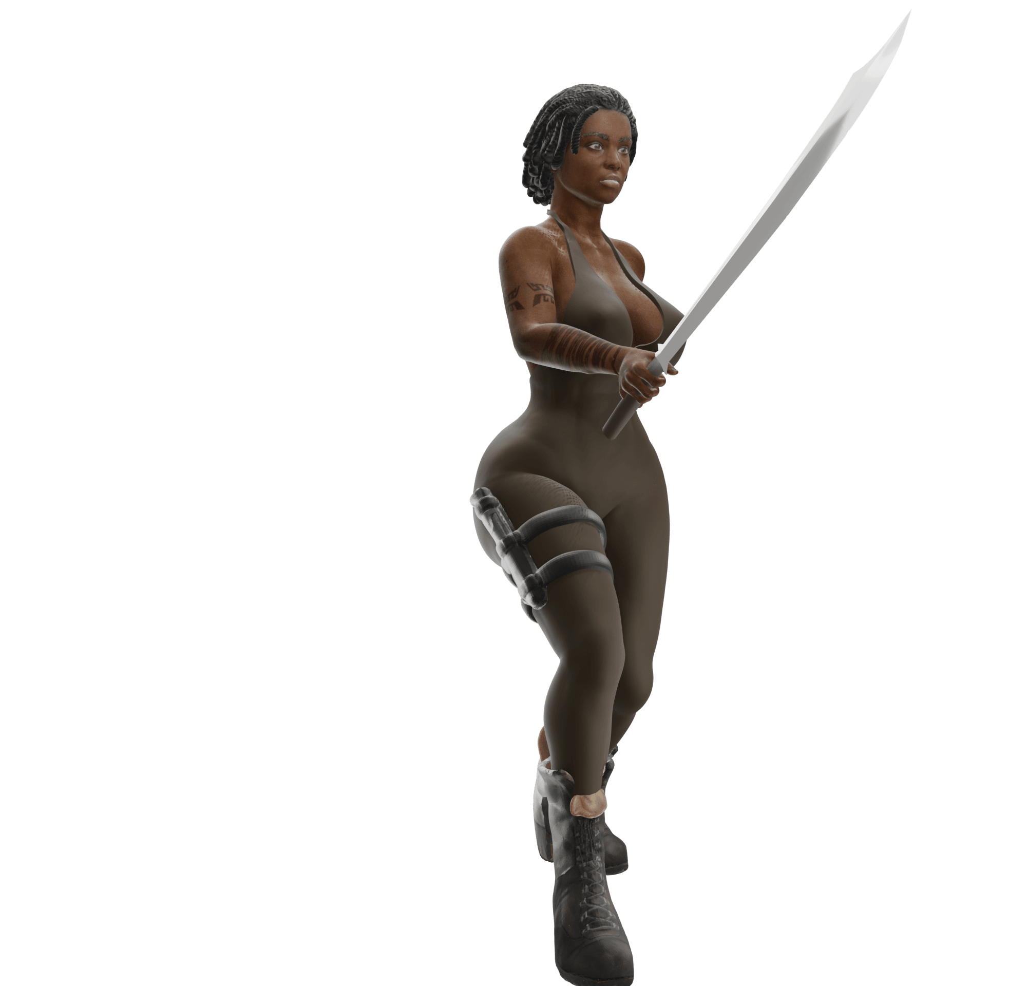 Post Apocalypse Sword Fighter v2 3d model