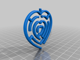 Maze-Heart Pendant 3d model