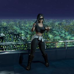 Knife Fighter Woman v2 3d model