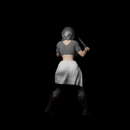 Knife Fighter Woman v2 3d model