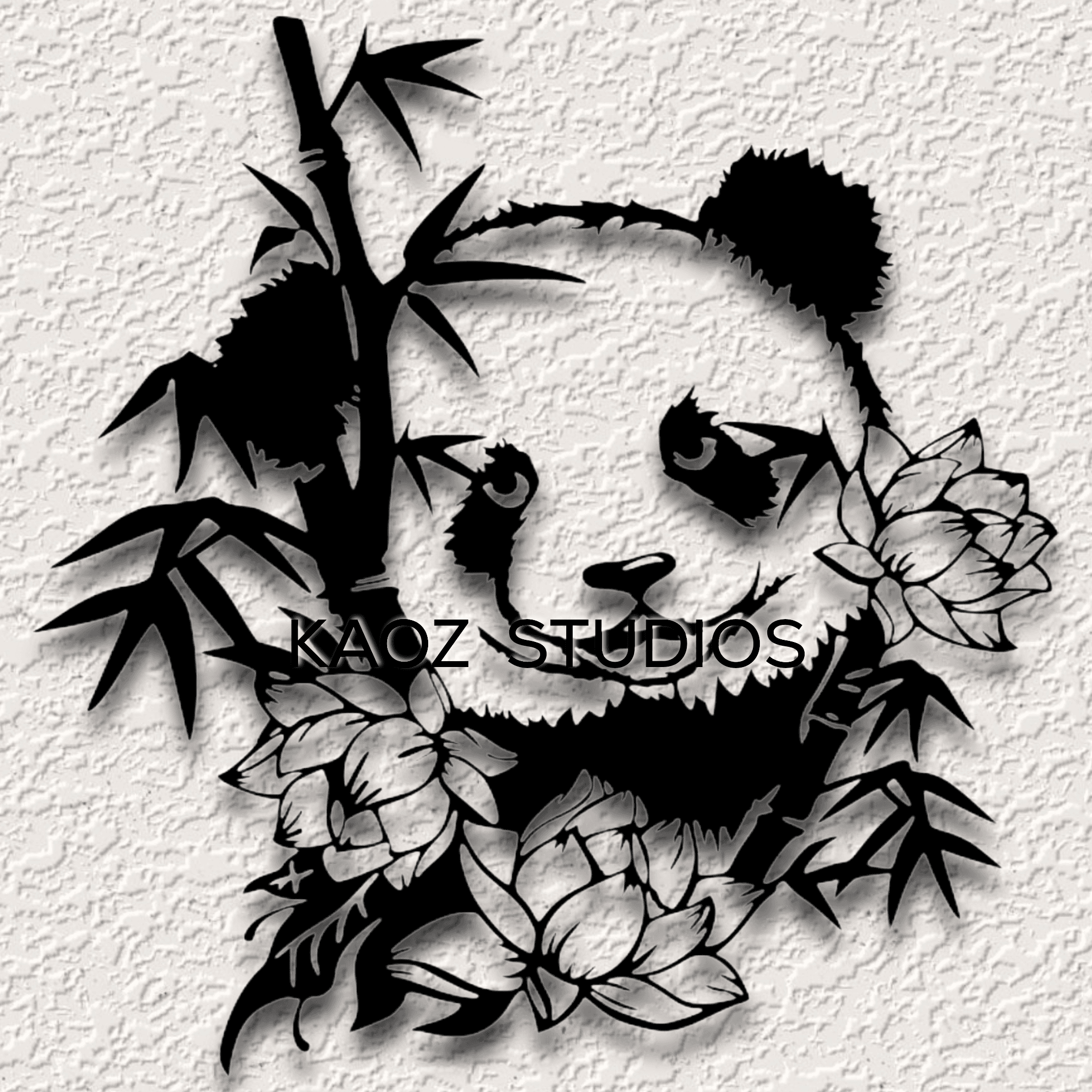 panda wall art bear wall decor tropical jungle decoration 3d model