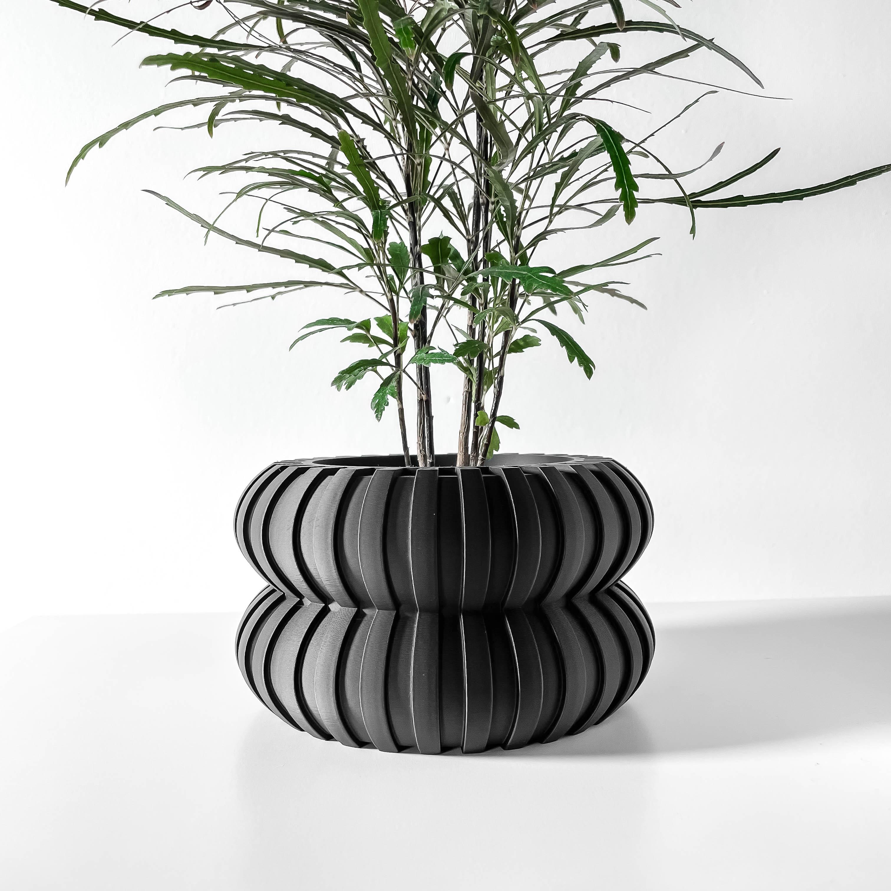 The Wali Planter Pot with Drainage Tray & Stand: Modern and Unique Home Decor for Plants 3d model