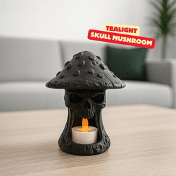 PUMPKIN SKULL MUSHROOM - TEALIGHT / DARK DECOR / HALLOWEEN DECOR / HOME DECOR 3d model