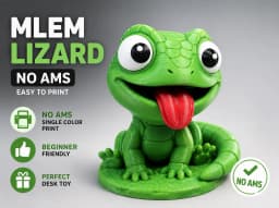 Cute Baby Lizard Figurine (No AMS required / Easy Print) 3d model