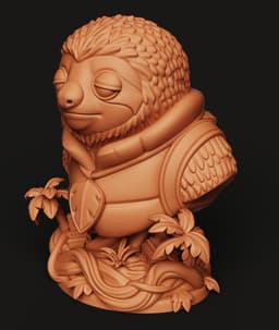 Gaming Sloth Statue | Chill Gamer Sloth Figure | Sloth with Headphones Desk Decor 3d model