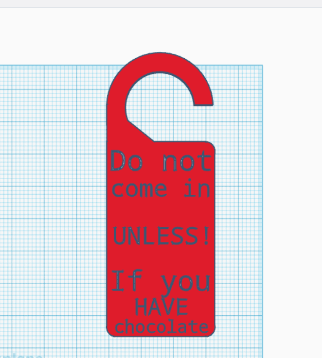 Bring Me Chocolate Door Hanger 3d model