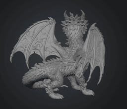 Crimson Rose Dragon STL File for 3D Print 3d model