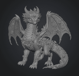 Crimson Rose Dragon STL File for 3D Print 3d model