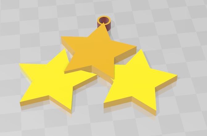 3 étoiles pour le sapin - 3 stars for the Christmass tree 3d model
