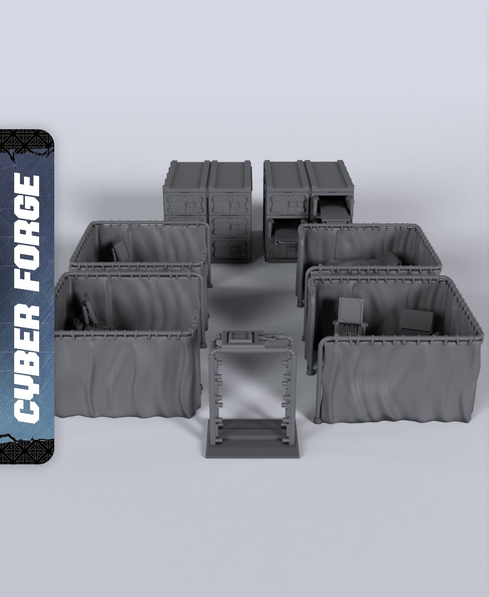 Reanimation Terrain - With Free Cyberpunk - Sci-Fi Gift Ideas for RPG and Wargamers 3d model