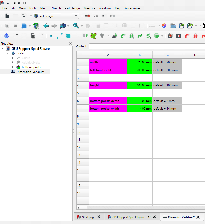 GPU Support Square Spiral CAD files 3d model