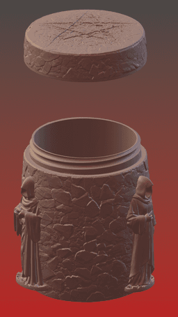 The Unholy Rollers dice tray and dice jar 3d model