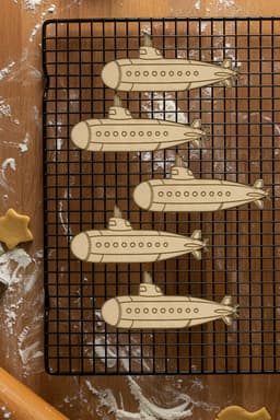 Submarine Cookie Cutter, Biscuit Cutter 3d model