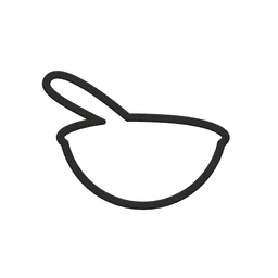 Bowl with Spoon Cookie Cutter STL File - 4 inches 3d model