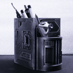 Cyberpunk Pencil Pot 3d model