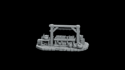 Timber Market Stall Set STL - Printable D&D Tabletop Terrain 3d model