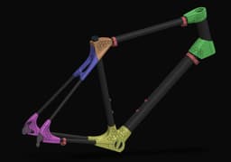 DBS 3D Printed Carbon Fiber Bicycle Frame - Medium 3d model