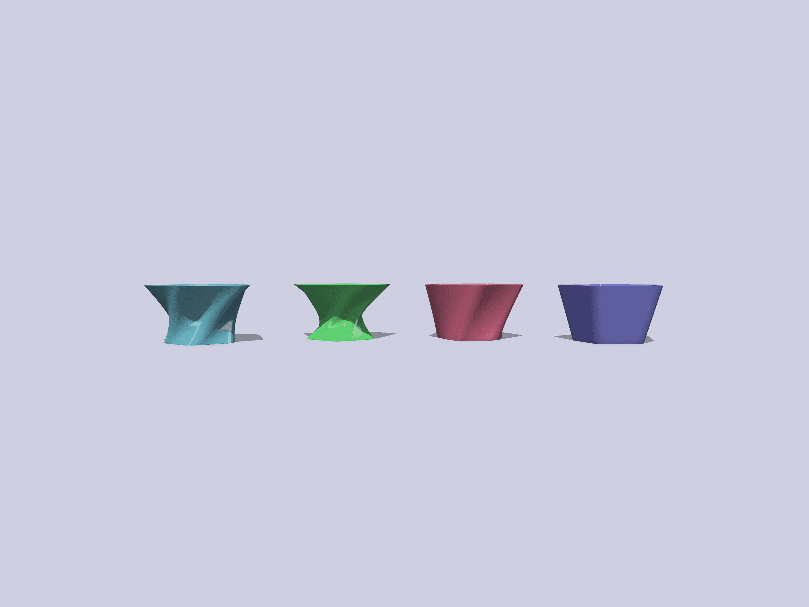 Pentagonal Planter Pots Minimalist Design Strong Fillet Collection 3d model