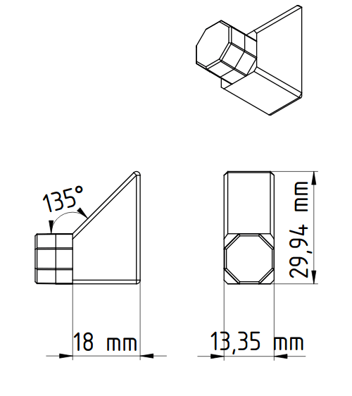 French cleat hook (pushfit) for Multiboard with FreeCAD file 3d model