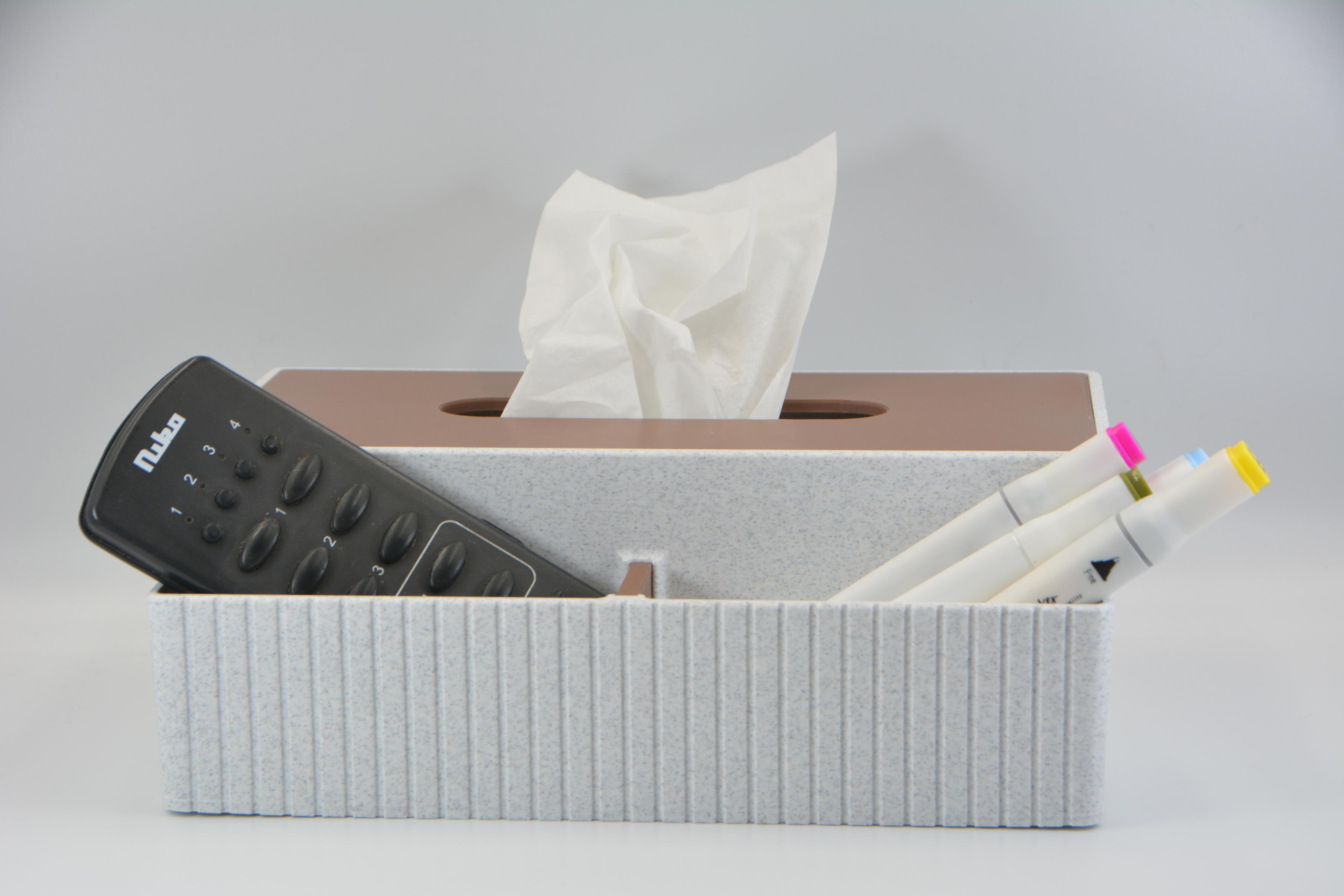 Tissue Box Organizer Striped 3d model