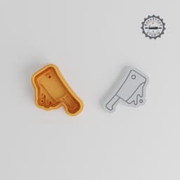 Butchers Knife Shape Cutter Stamp Set, Ideal for Cookies & Fondant, 6-Piece, Scary Spooky Cleaver Design, Includes S/M/L Sizes PRODUCT_3405 3d model